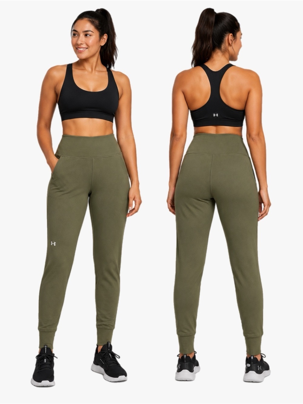 Under Armour Motion Jogger Olive Green Fitted Athletic Pants Women’s Medium